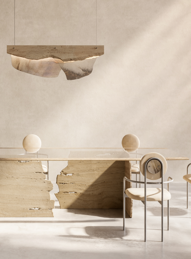 Romano Chandelier 120 Travertine Marble