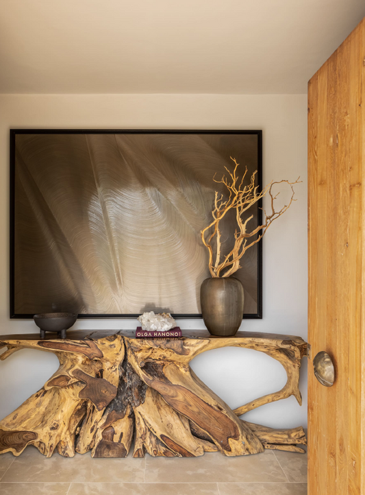 Moare Bronze Art Dark brown oak frame