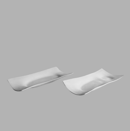 Long Rectangular Wavy Tray C Greige