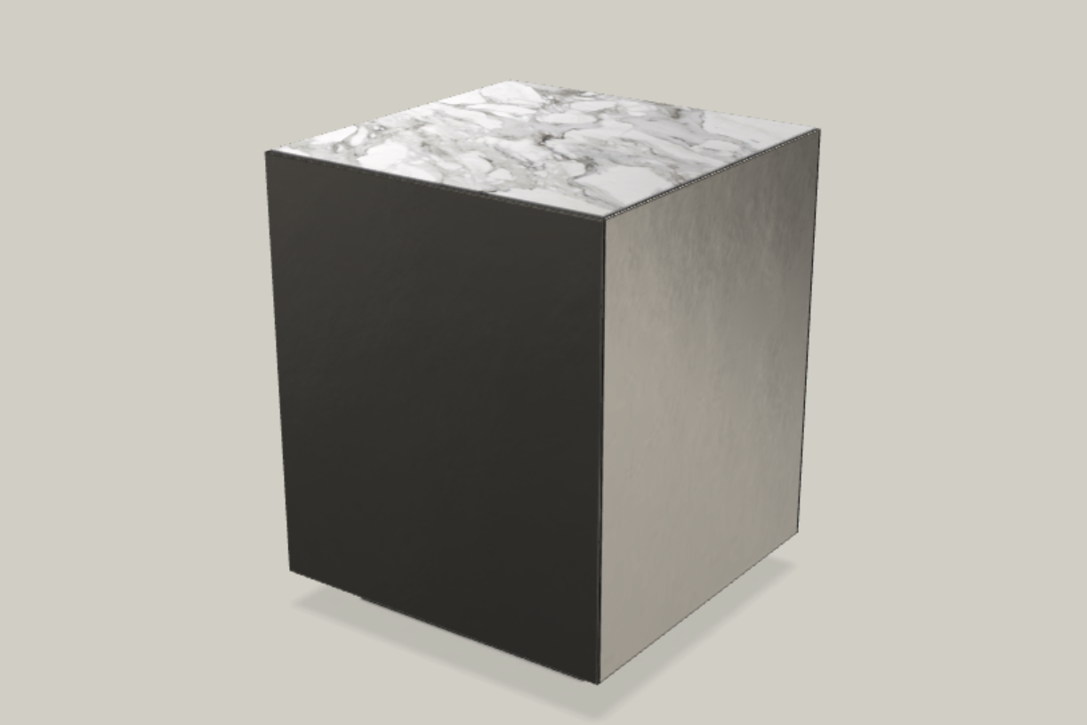 Belt Side Table 40 Glossy Calacatta Black