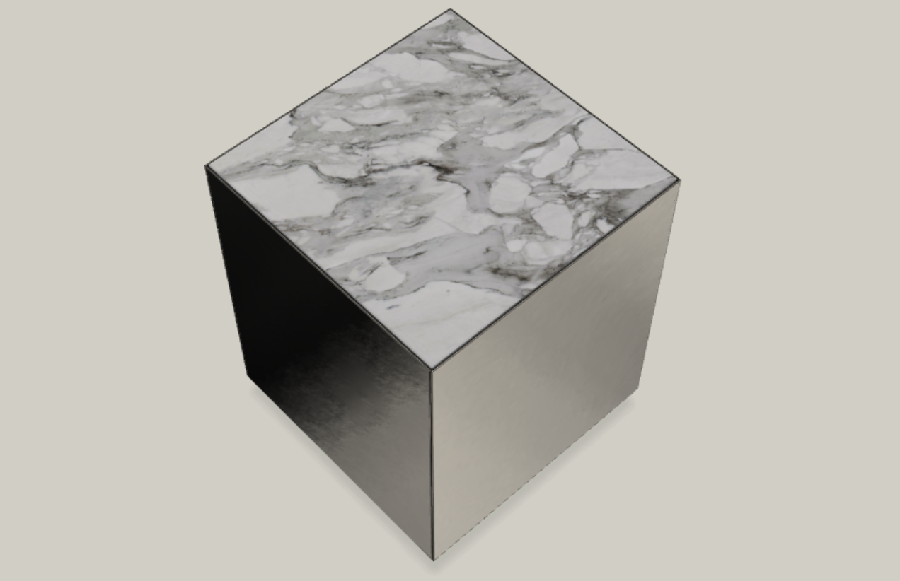 Belt Side Table 40 Glossy Calacatta Black