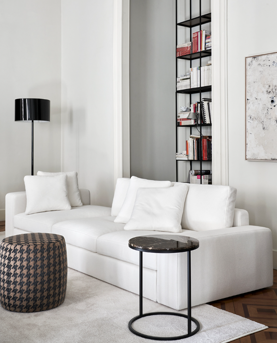 Pek Side Table Travertino Noce
