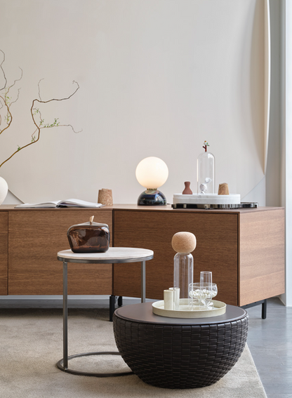 Pek Side Table Travertino Noce