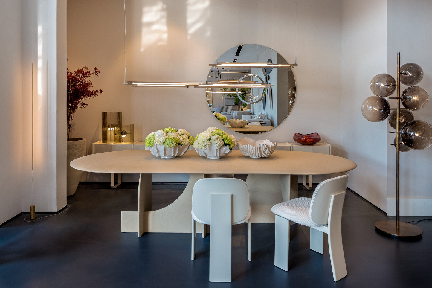 Selce-T Dining Table Beige Marble powder
