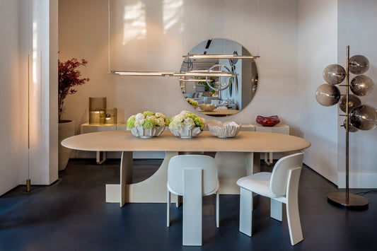 Selce-T Dining Table Beige Marble powder