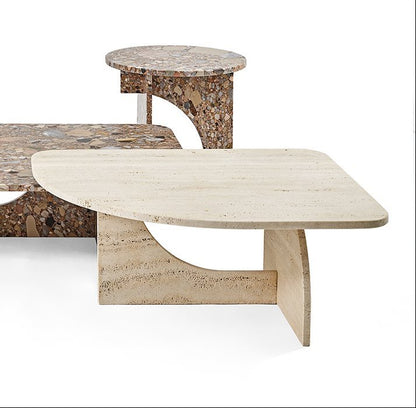 Selce A-L Coffee Table Travertino Romano marble