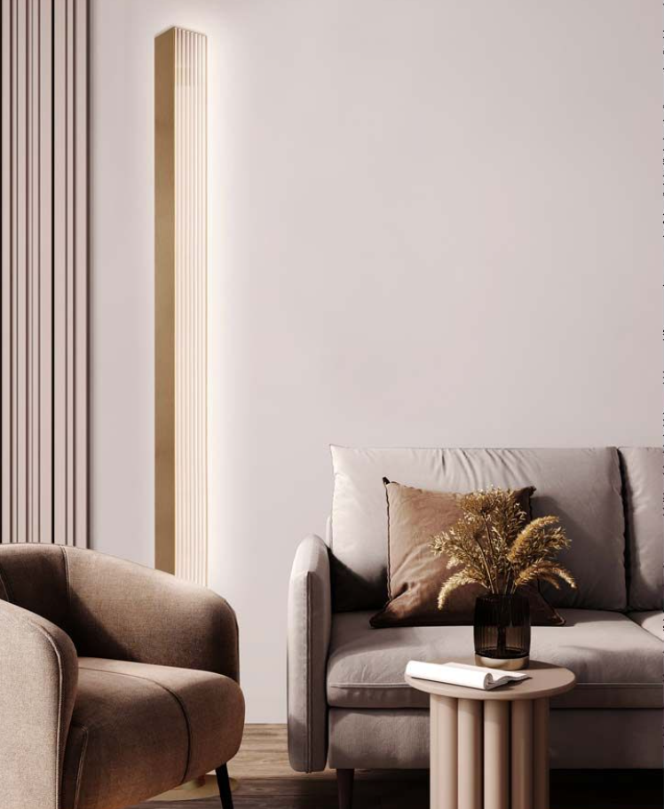 Stick 340 Floor lamp Satin Gold Nickel
