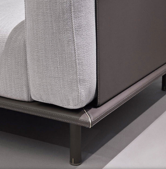 Timothy Sofa Off-white and Leather grey