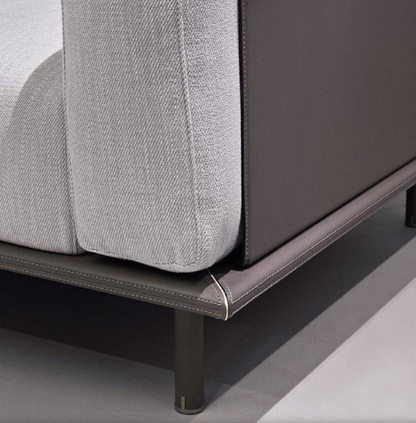 Timothy Sofa Off-white and Leather grey