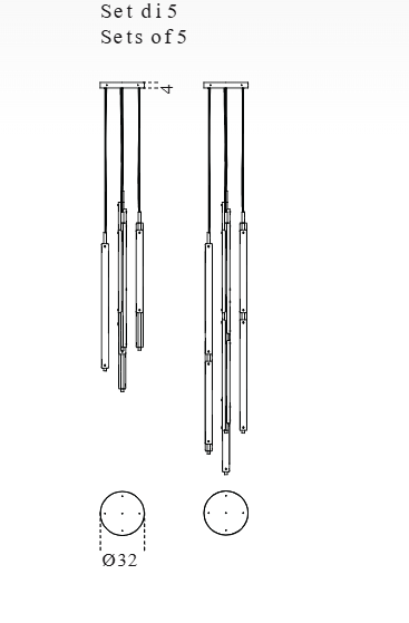 Tratto 5 Vertical Pendant