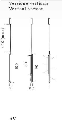 Tratto Vertical Pendant Silver