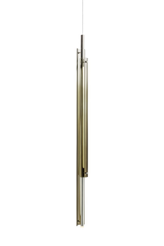 Tratto Vertical Pendant Gold