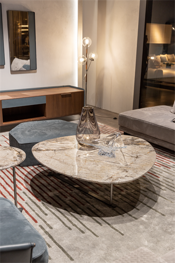 Vincent Coffee Table Satin Titanium w/ Twister marble Was AED 31,082+