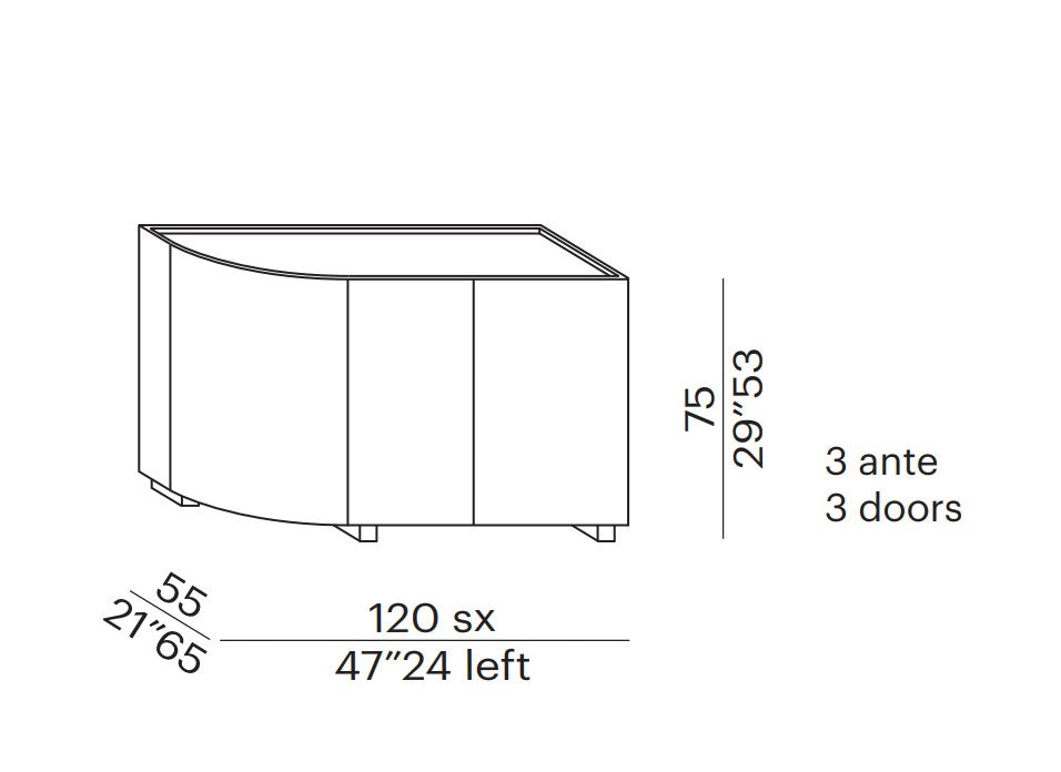 Wallis Quatro Cabinet Left Lava