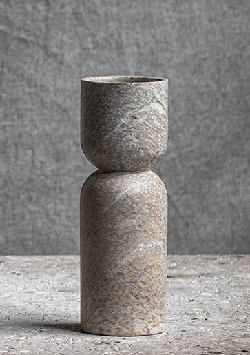 STYLING  ITEM - Totem Vase 01  / Brown  / Dia 10 x 30H / Stone