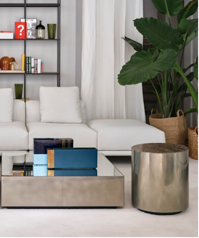 Belt Platinum Steel TB45R Side Table