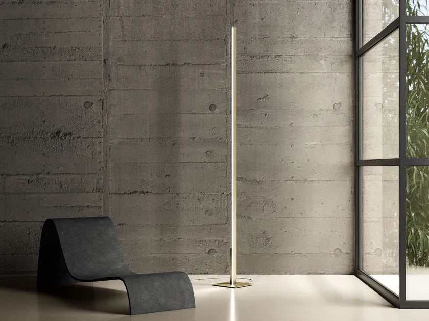 Fly Floor lamp Satin Golden Nickel
