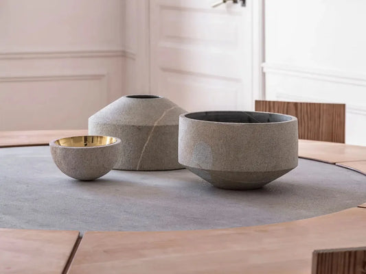 Apicoados Vase Largo Silver tones Soapstone