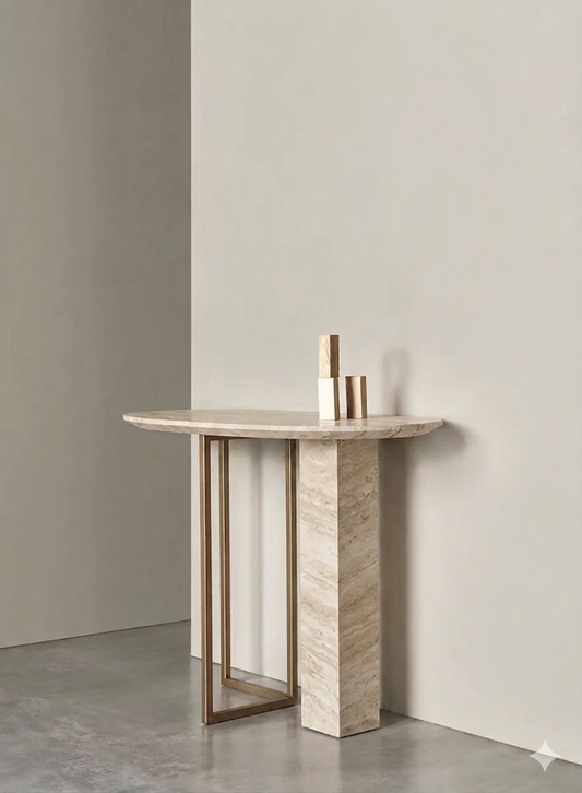 Abel Console Travertino Marble
