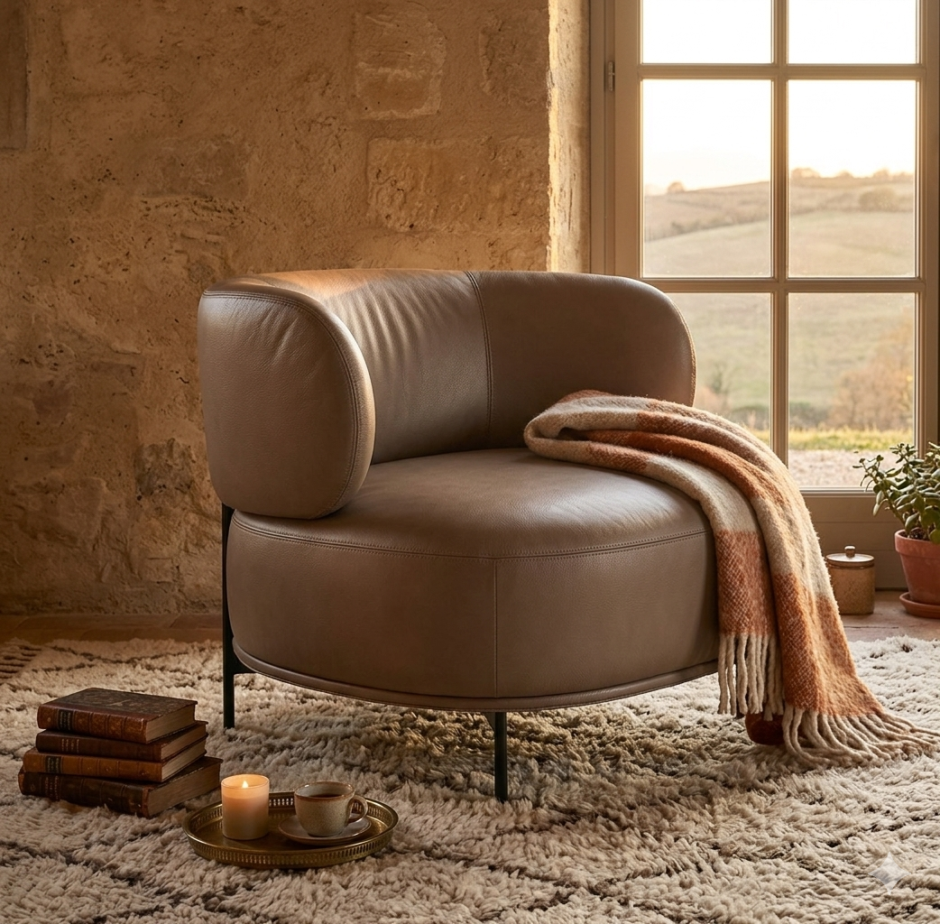 Akiko Lounge Armchair Leather
