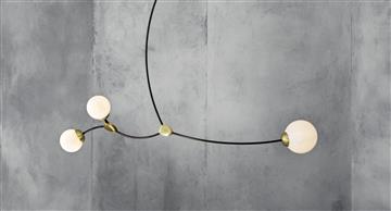 Ivy 3 Bronze Chandelier Black w/ Opal glass