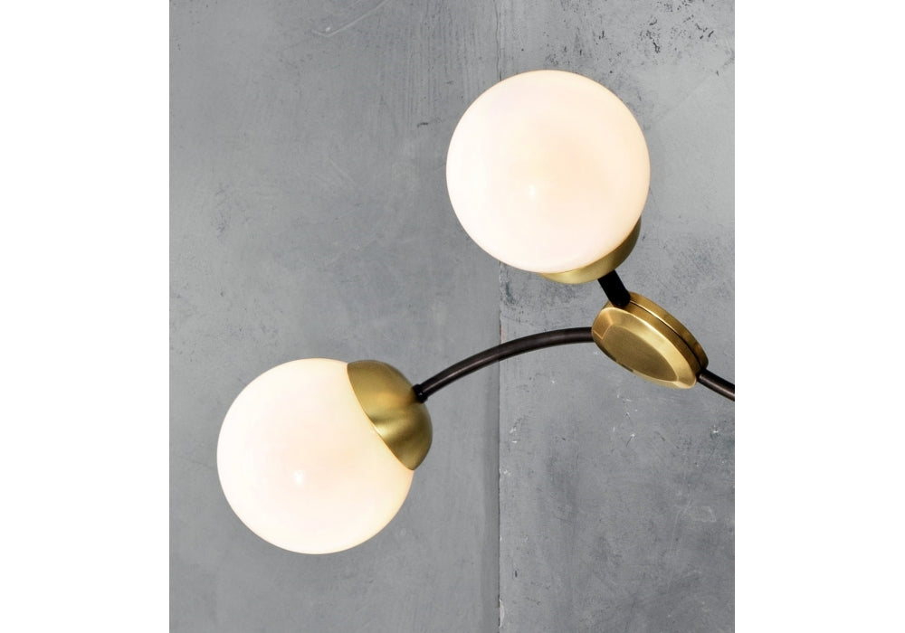 Ivy 3 Bronze Chandelier Black w/ Opal glass