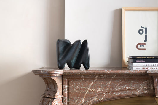 Jord Deep Greenish Blue Patina Bronze Sculpture