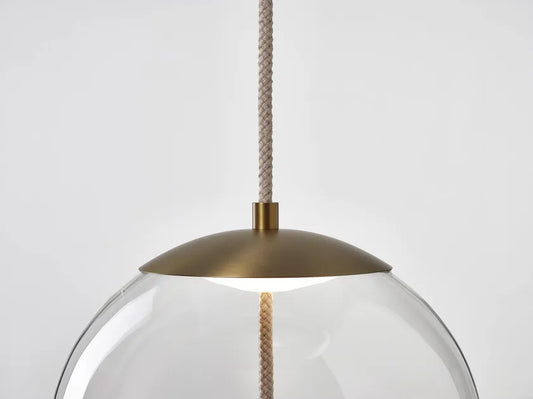 Knot Small Sfera Pendant Transparent Glass Brushed Bronze Lacquer