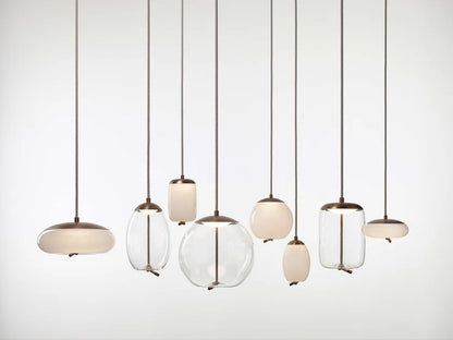 Knot Small Uovo Pendant Transparent Glass Brushed Bronze Lacquer
