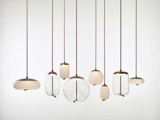 Knot Small Uovo Pendant Transparent Glass Brushed Bronze Lacquer