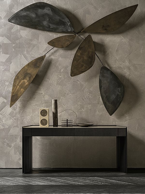 Leaf Set Lava & Havana Burnished metal Crystal