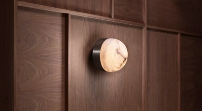Lucid 200 Flush Wall Light Bronze Honed Alabaster