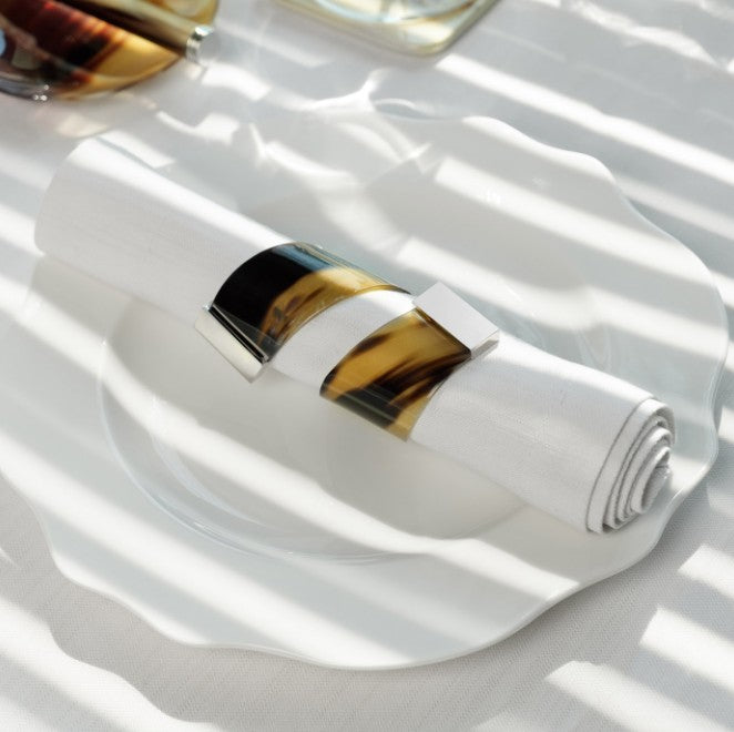Mirea Set of 2 napkin rings Horn inlay Was AED 1,418