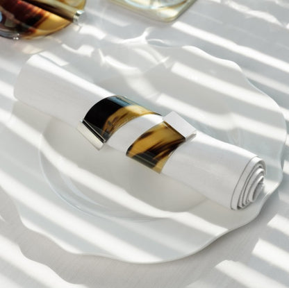 Mirea Set of 2 napkin rings Horn inlay Was AED 1,418